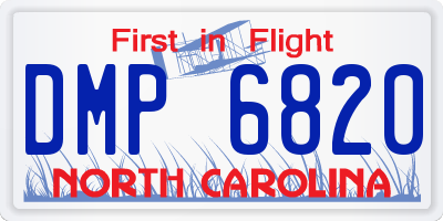 NC license plate DMP6820
