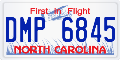 NC license plate DMP6845