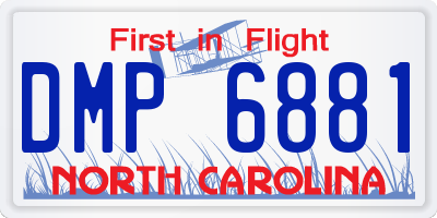 NC license plate DMP6881