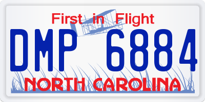 NC license plate DMP6884