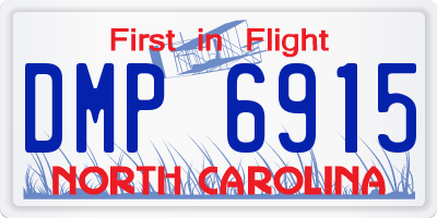 NC license plate DMP6915