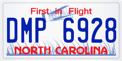 NC license plate DMP6928
