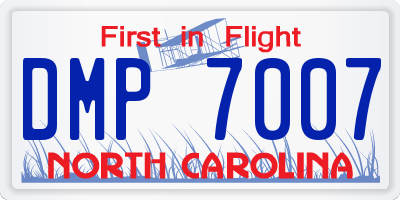 NC license plate DMP7007
