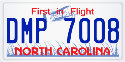 NC license plate DMP7008