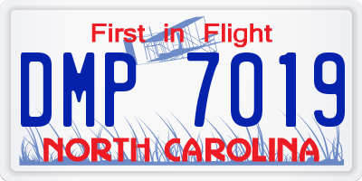 NC license plate DMP7019