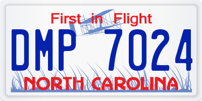 NC license plate DMP7024