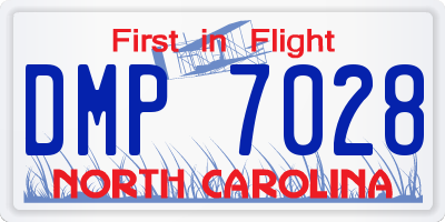 NC license plate DMP7028