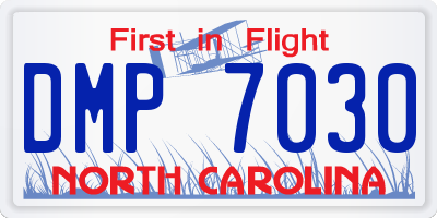 NC license plate DMP7030