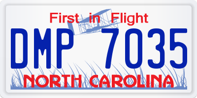 NC license plate DMP7035