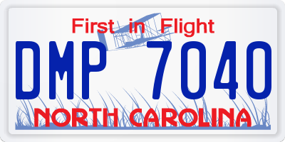 NC license plate DMP7040