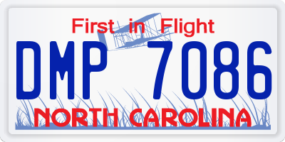 NC license plate DMP7086