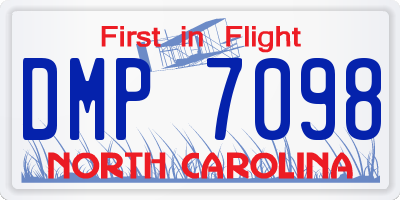 NC license plate DMP7098