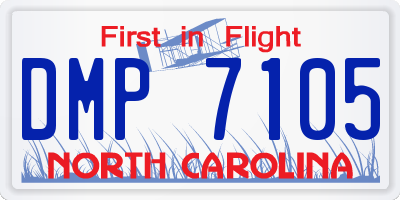 NC license plate DMP7105