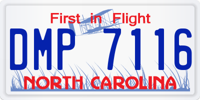 NC license plate DMP7116