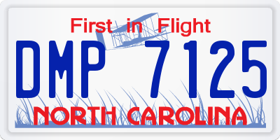 NC license plate DMP7125