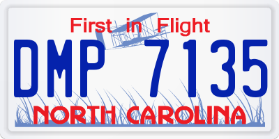 NC license plate DMP7135