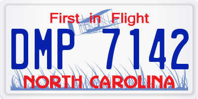 NC license plate DMP7142
