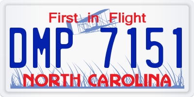 NC license plate DMP7151