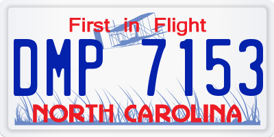 NC license plate DMP7153
