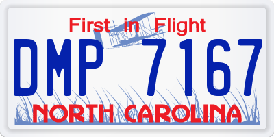 NC license plate DMP7167