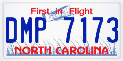 NC license plate DMP7173