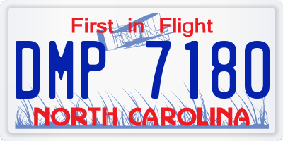 NC license plate DMP7180