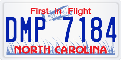 NC license plate DMP7184