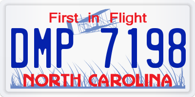 NC license plate DMP7198