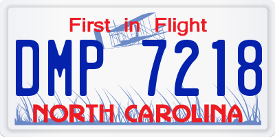 NC license plate DMP7218