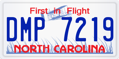 NC license plate DMP7219