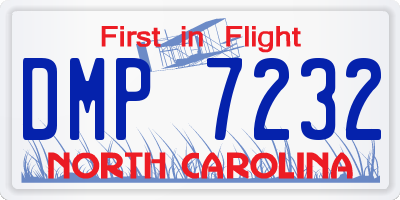NC license plate DMP7232