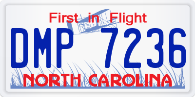 NC license plate DMP7236