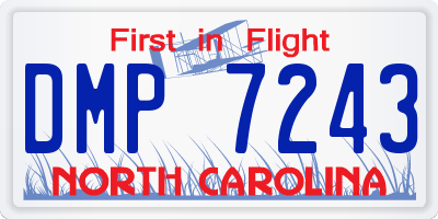 NC license plate DMP7243