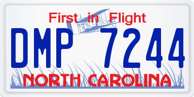 NC license plate DMP7244