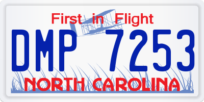 NC license plate DMP7253