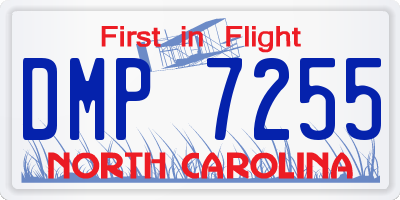 NC license plate DMP7255