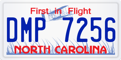 NC license plate DMP7256