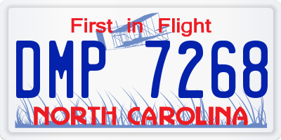 NC license plate DMP7268