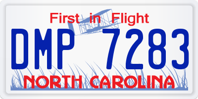NC license plate DMP7283