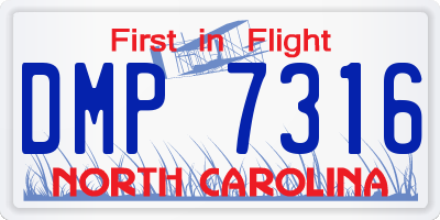 NC license plate DMP7316
