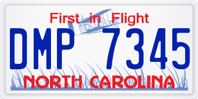 NC license plate DMP7345
