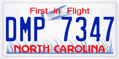 NC license plate DMP7347