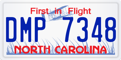 NC license plate DMP7348