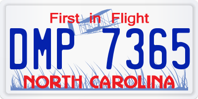NC license plate DMP7365