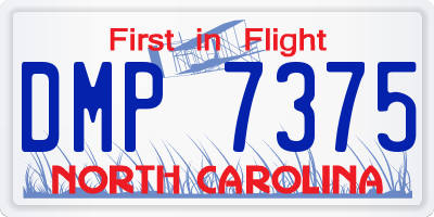 NC license plate DMP7375