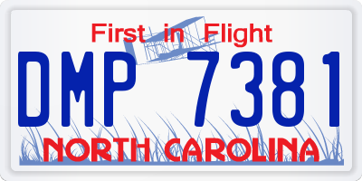 NC license plate DMP7381