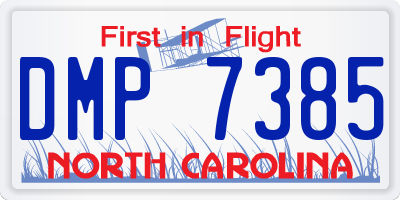 NC license plate DMP7385