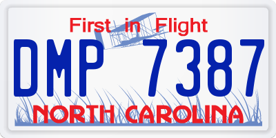 NC license plate DMP7387