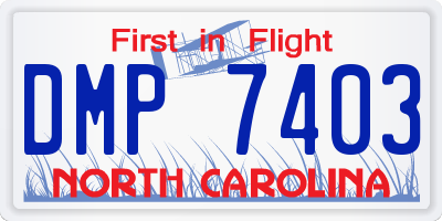 NC license plate DMP7403