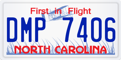 NC license plate DMP7406